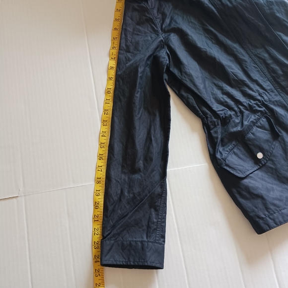 TALBOTS Jacket Women's Waxed Hooded Canvas, Sz 10 Mdnight Blue - Picture 7 of 10